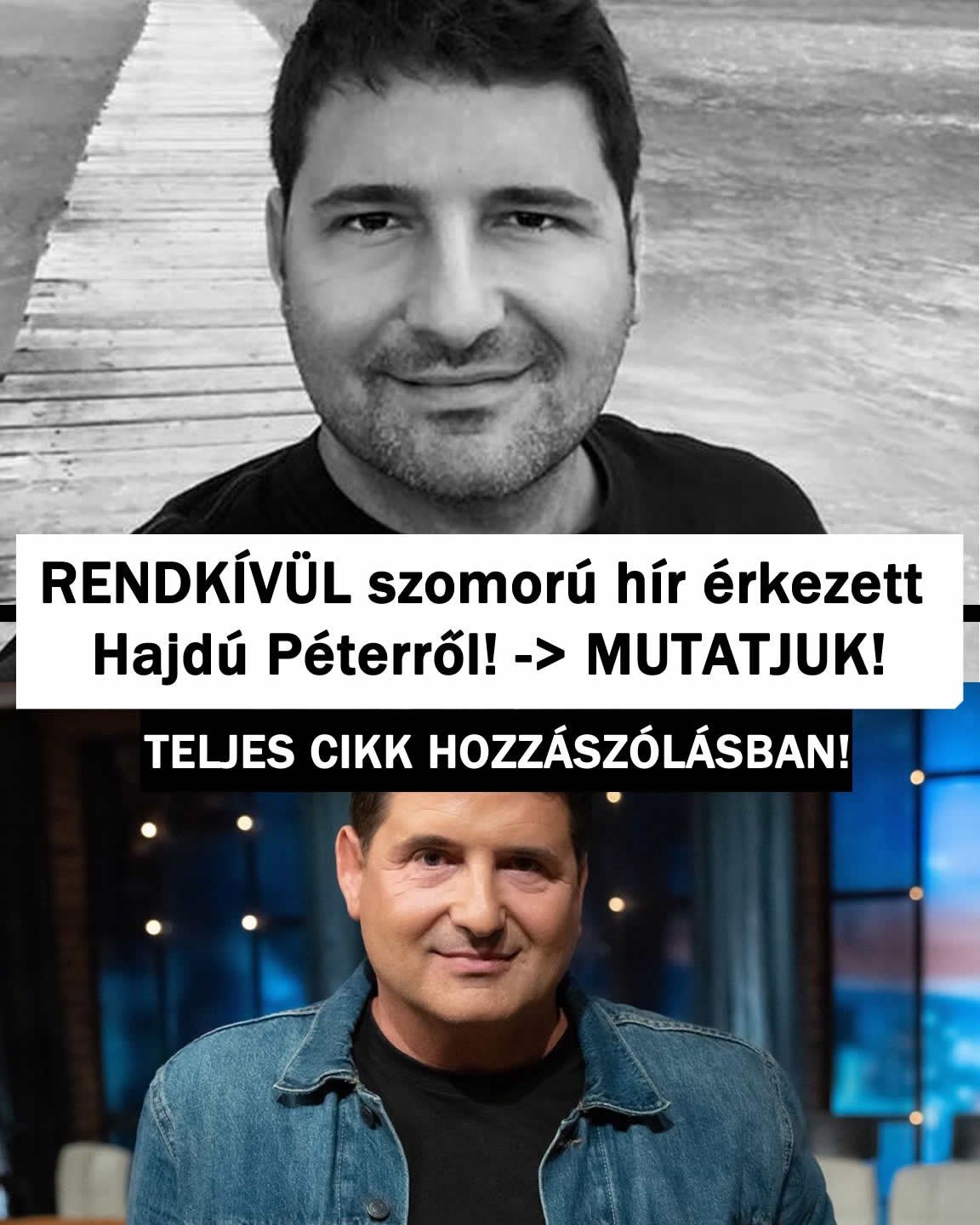 RENDKÍVÜL nagyon szomorú hír érkezett Hajdú Péterről!