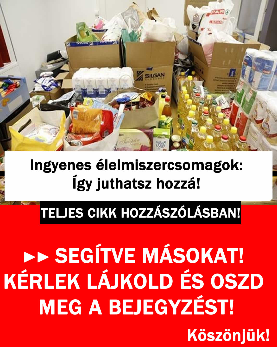 Ingyenes élelmiszercsomagok: Így juthatsz hozzá!