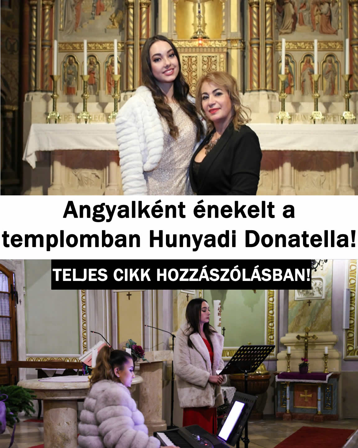 Angyalként énekelt a templomban Hunyadi Donatella!