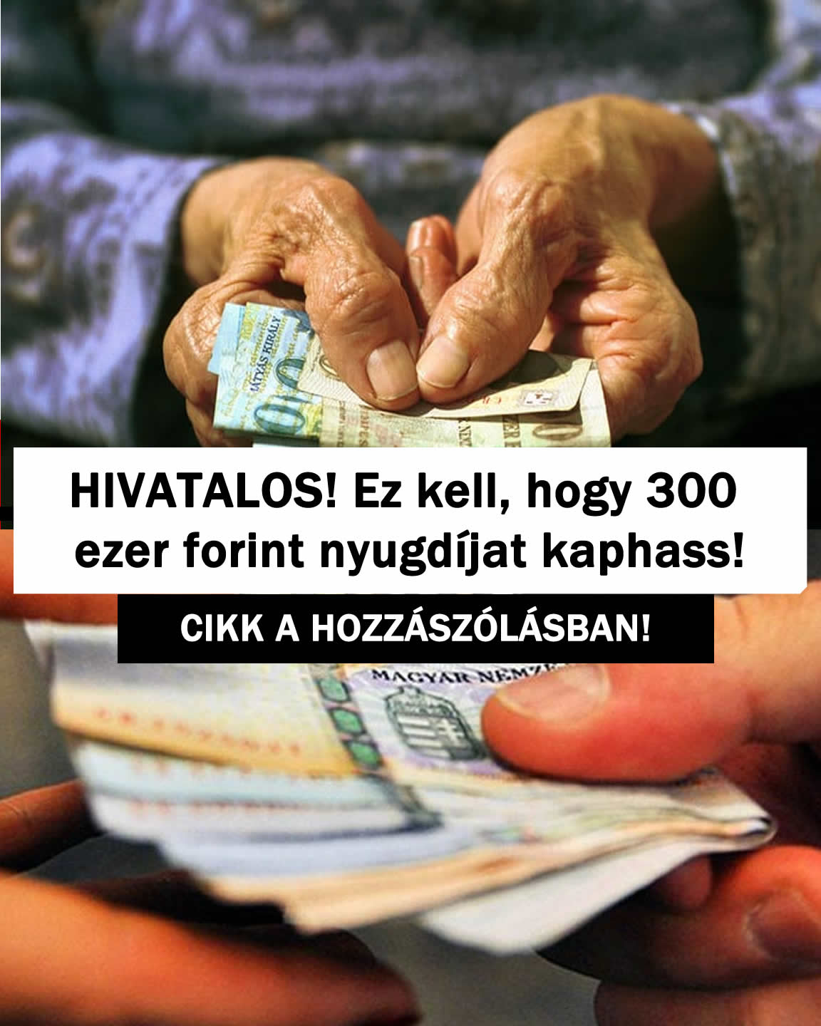 HIVATALOS! Ez kell, hogy 300 ezer forint nyugdíjat kaphass!