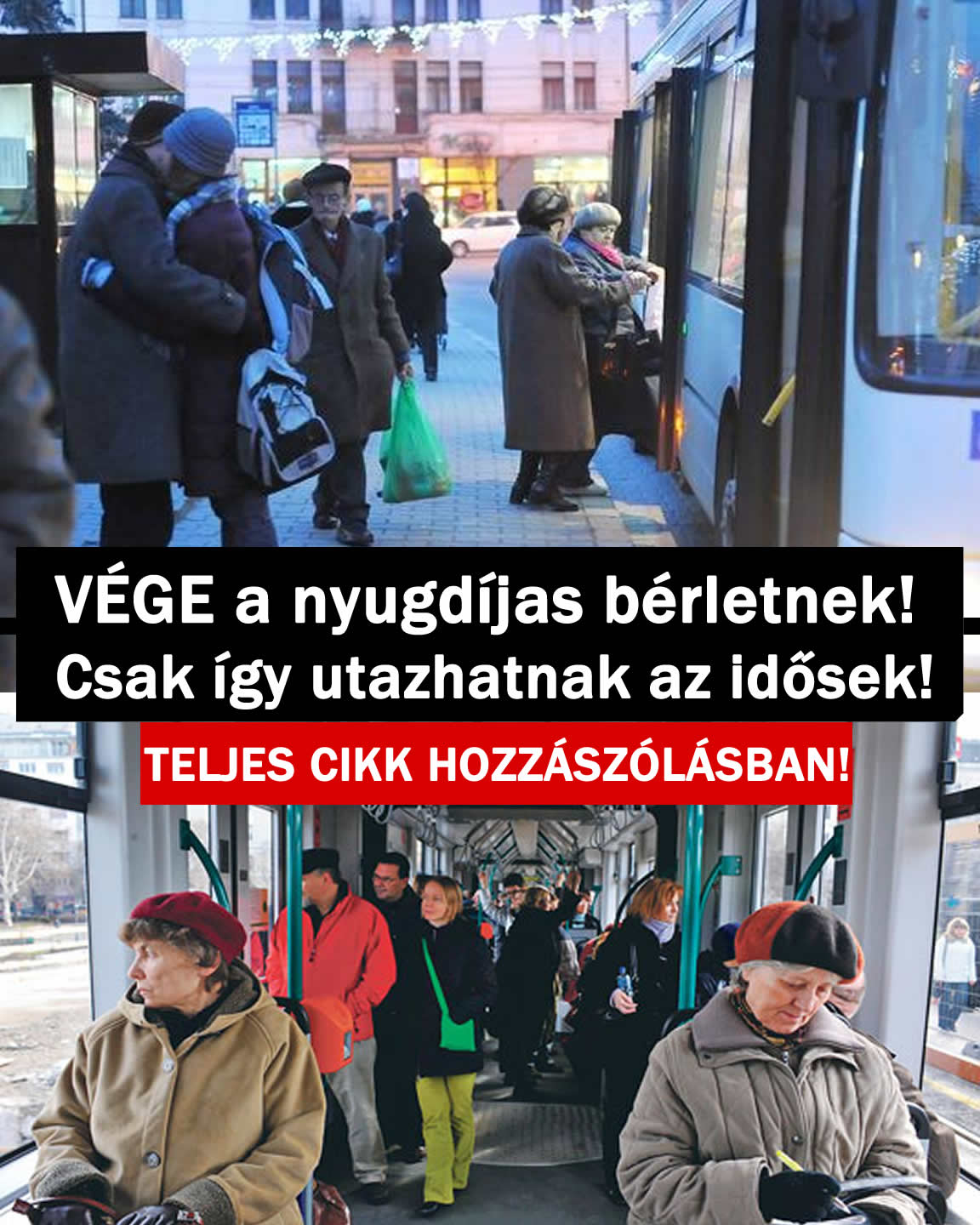 VÉGE a nyugdíjas bérletnek! Csak így utazhatnak az idősek!