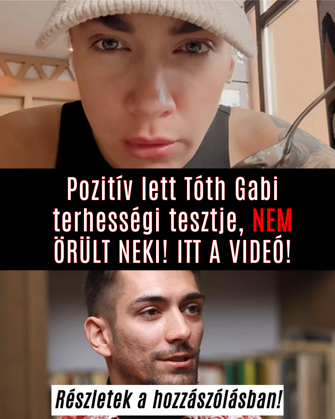 Pozitív lett Tóth Gabi terhességi tesztje, NEM ÖRÜLT NEKI! ITT A VIDEÓ!