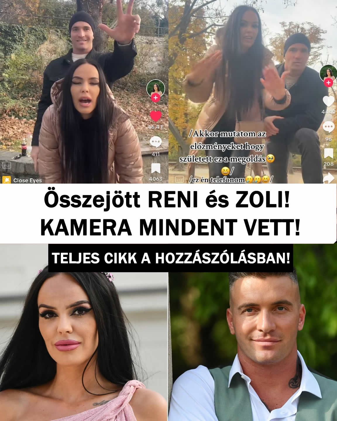 Összejött RENI és ZOLI! KAMERA MINDENT VETT!