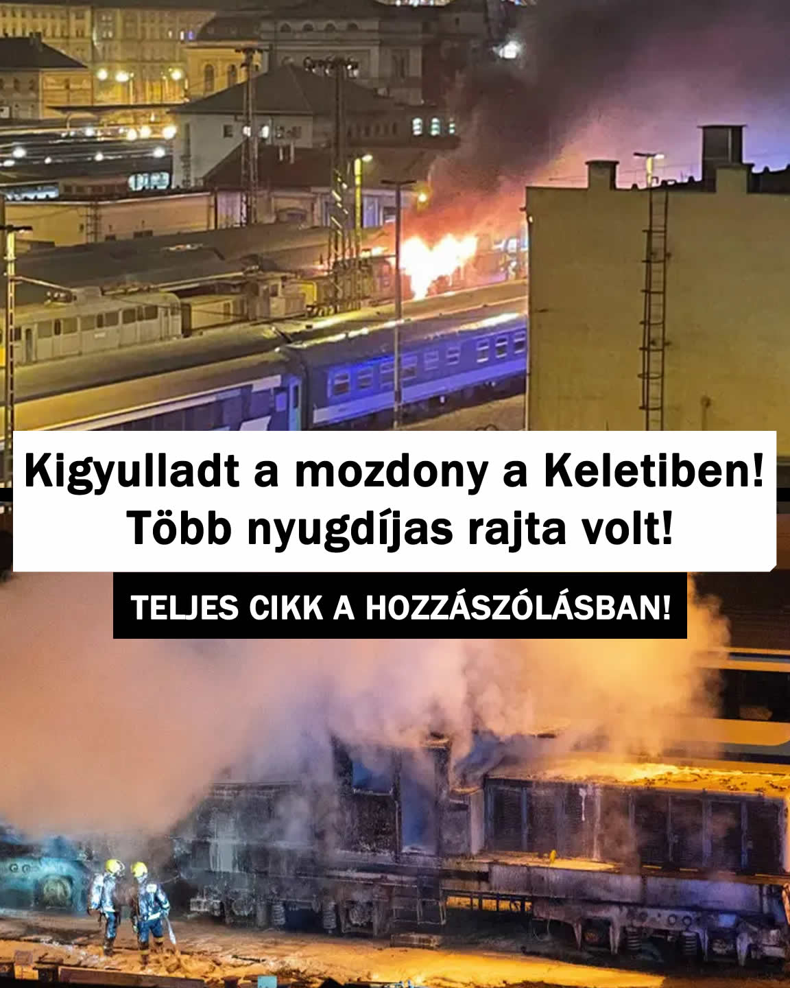 Kigyulladt a mozdony a Keletiben! Több nyugdíjas rajta volt!