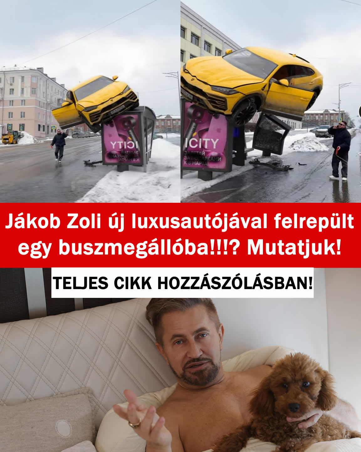 Jákob Zoli új luxusautójával felrepült egy buszmegállóba!!!? Mutatjuk!