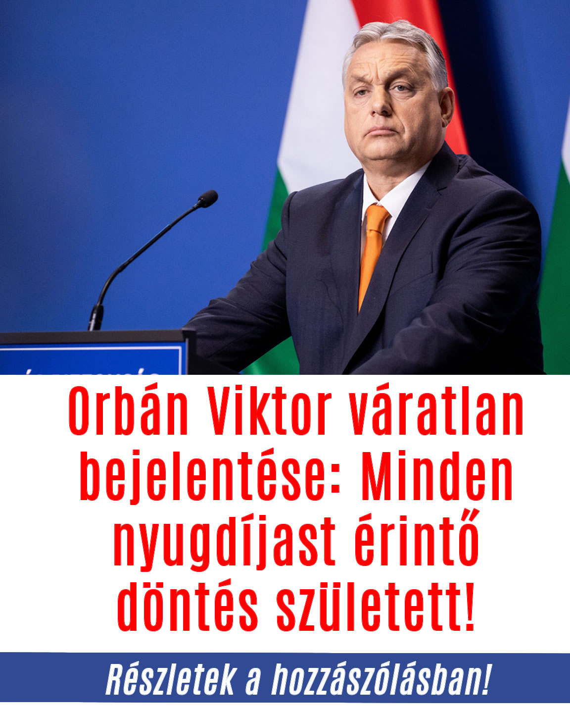 Orbán Viktor: minden nyugdíjast érintő döntés született!