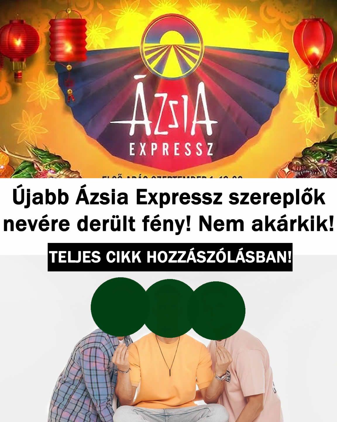 Újabb Ázsia Expressz szereplők nevére derült fény! Nem akárkik!