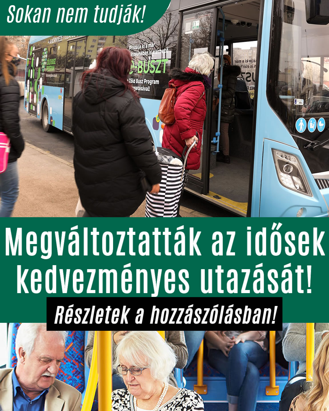 Megváltoztatták az idősek kedvezményes utazását!