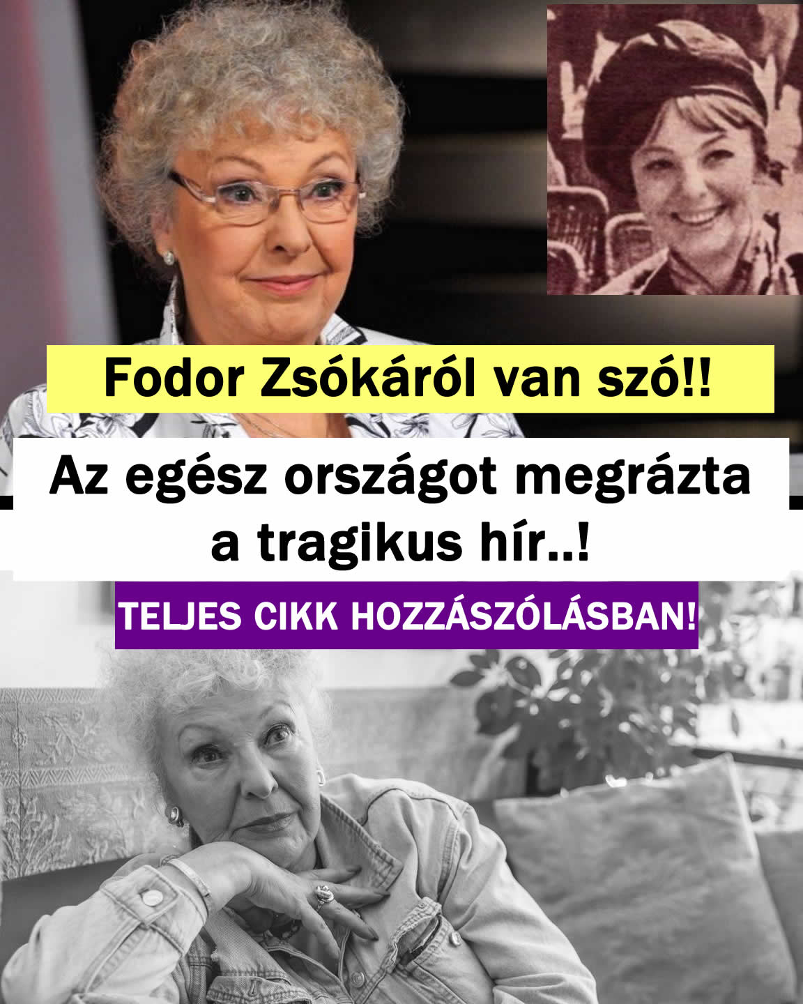 Fodor Zsókáról van szó! Az egész országot megrázta a hír!