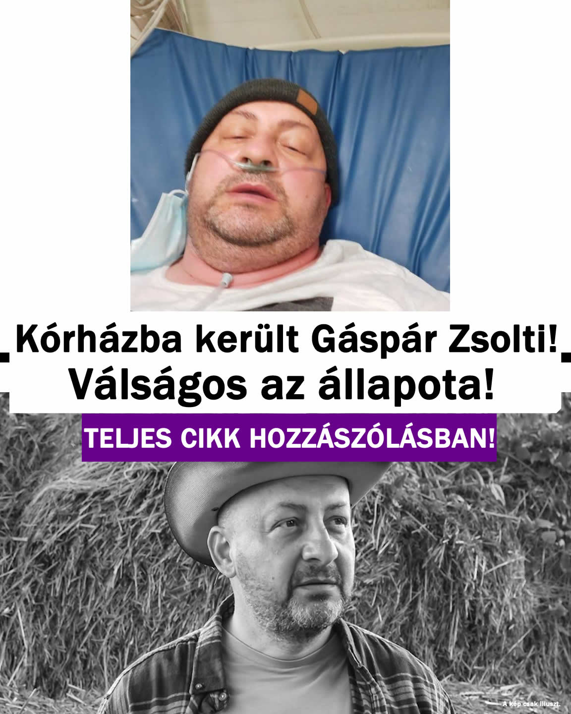 Kórházba került Gáspár Zsolti! Válságos az állapota!