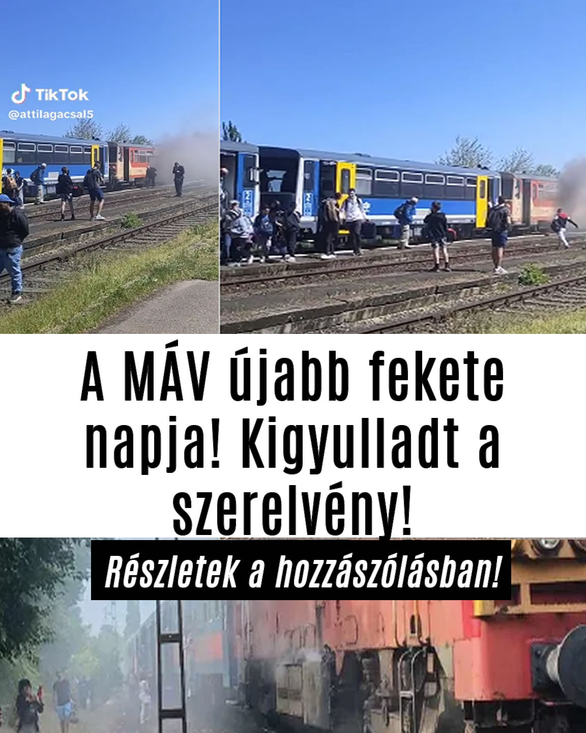 A MÁV újabb fekete napja! Kigyulladt a szerelvény!