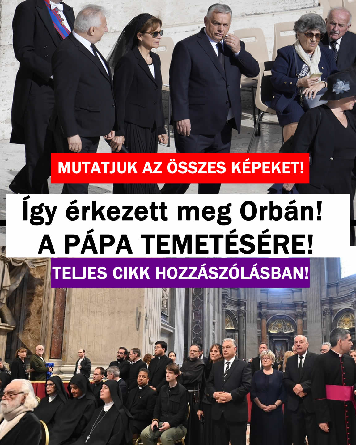 Így érkezett meg Orbán a Pápa temetésére!