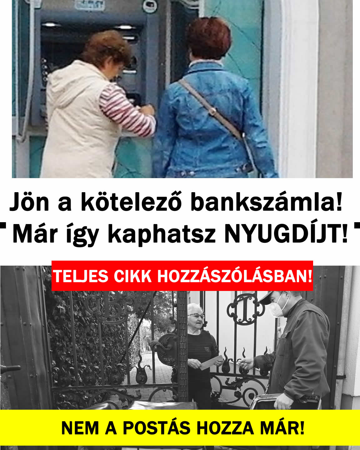 Jön a kötelező bankszámla! Már így kaphatsz NYUGDÍJT!