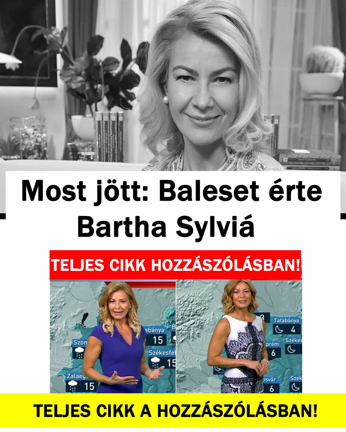 Baleset érte Bartha Sylviát