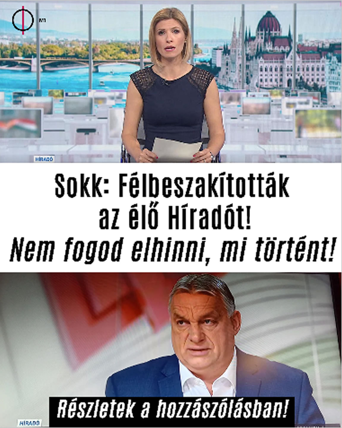 Sokk: Félbeszakították az élő Híradót!