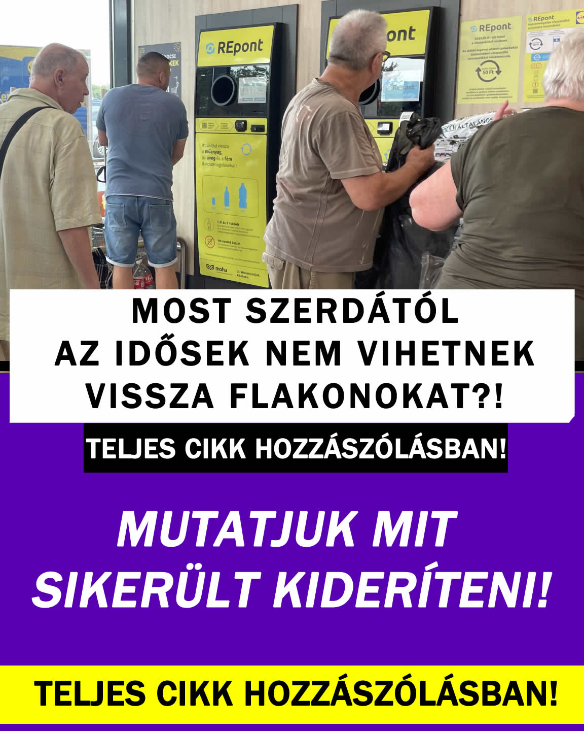 Szerdától az idősek nem vihetnek vissza flakonokat?