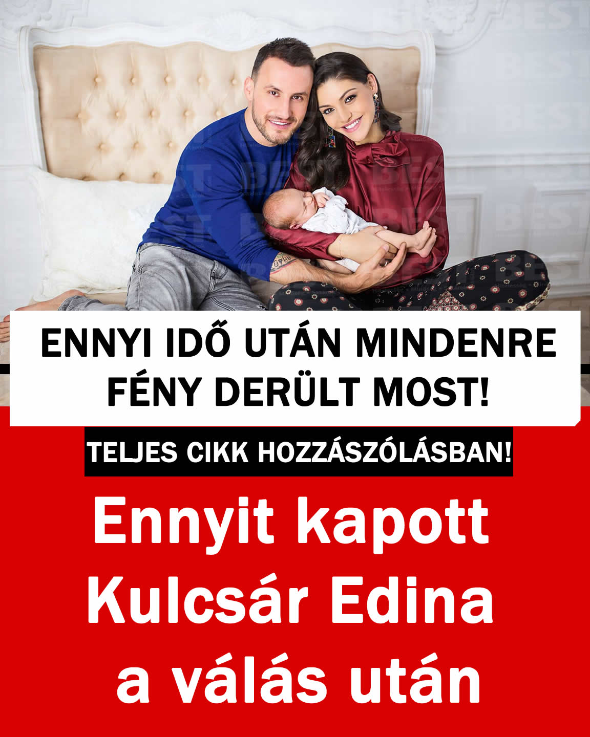 Ennyit kapott Kulcsár Edina a válás után