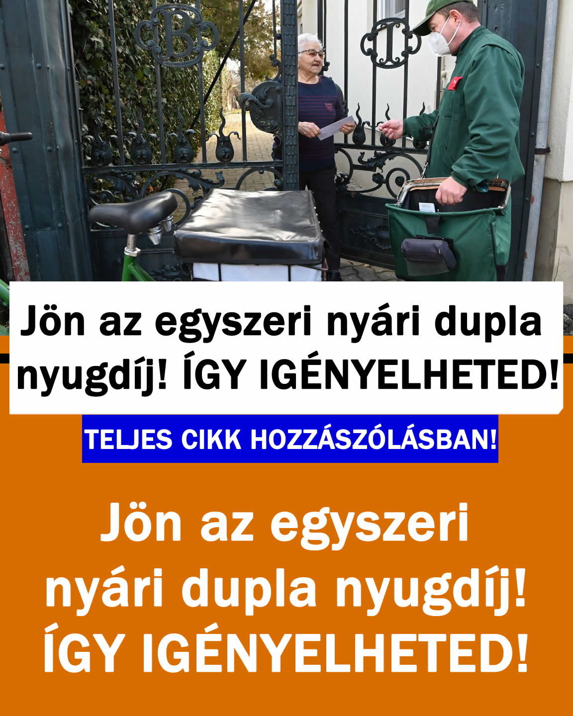 Jön az egyszeri nyári dupla nyugdíj!