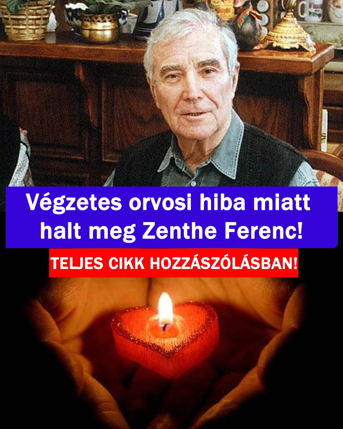 Végzetes orvosi hiba miatt halt meg Zenthe Ferenc!