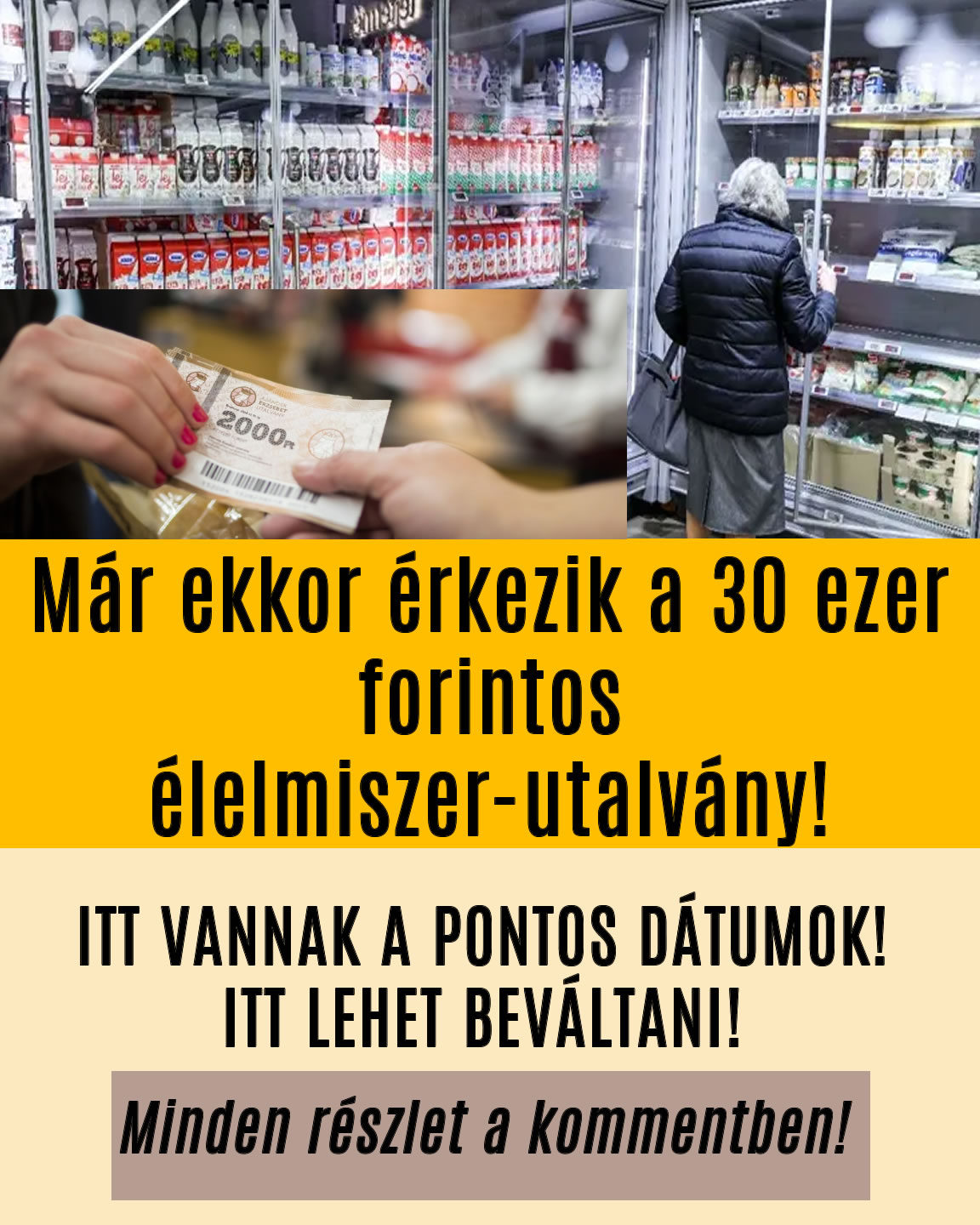 Már ekkor érkezik a 30 ezer forintos élelmiszer-utalvány!