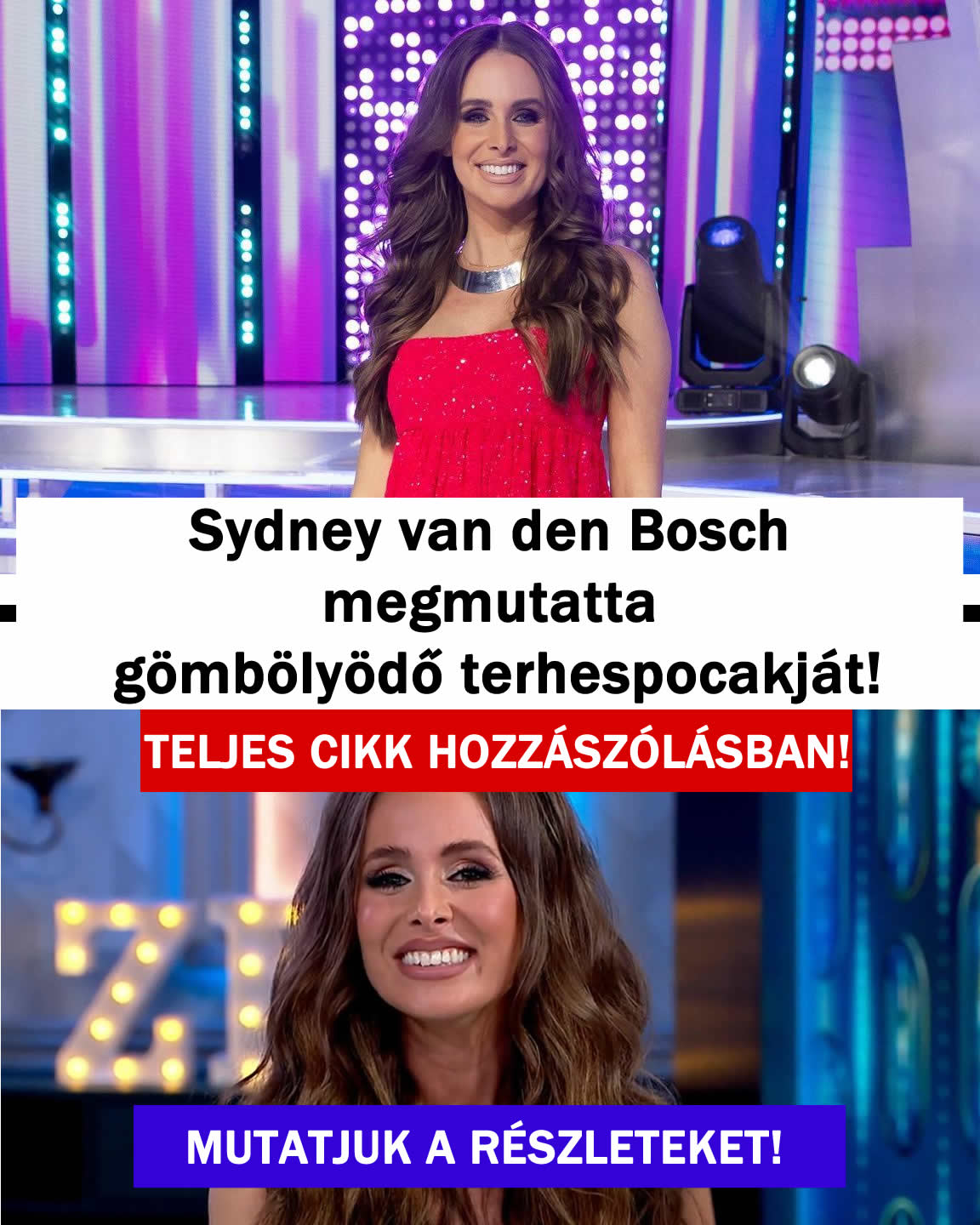 Sydney van den Bosch megmutatta terhespocakját!