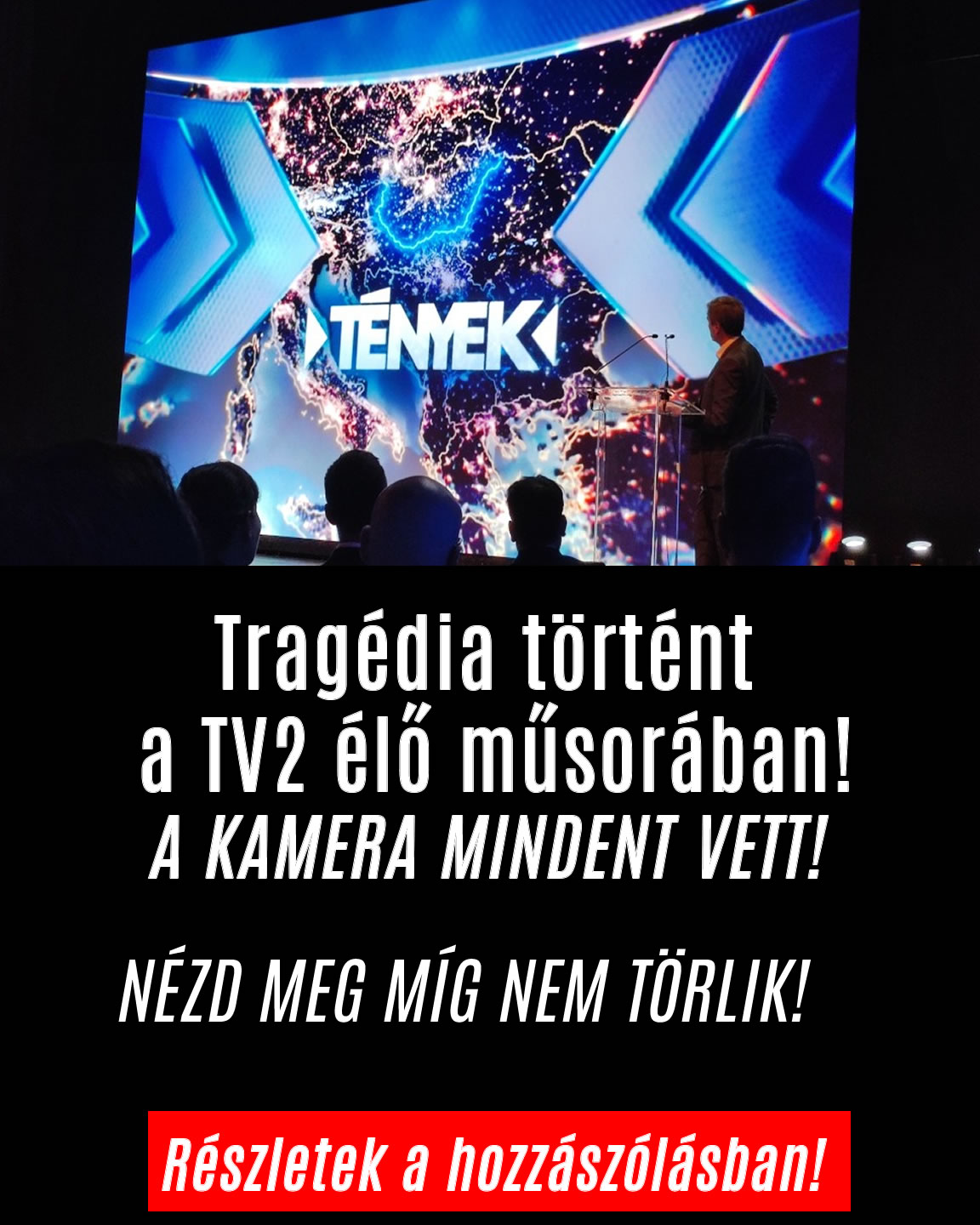 Tragédia történt a TV2 élő műsorában!