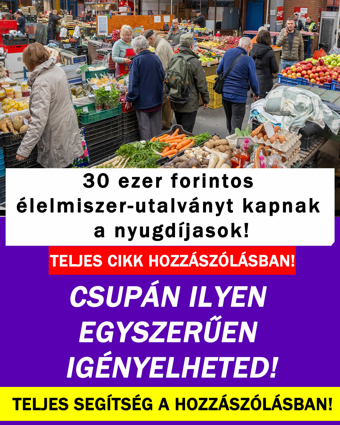 30 ezres Élelmiszer-utalványt kapnak a nyugdíjasok