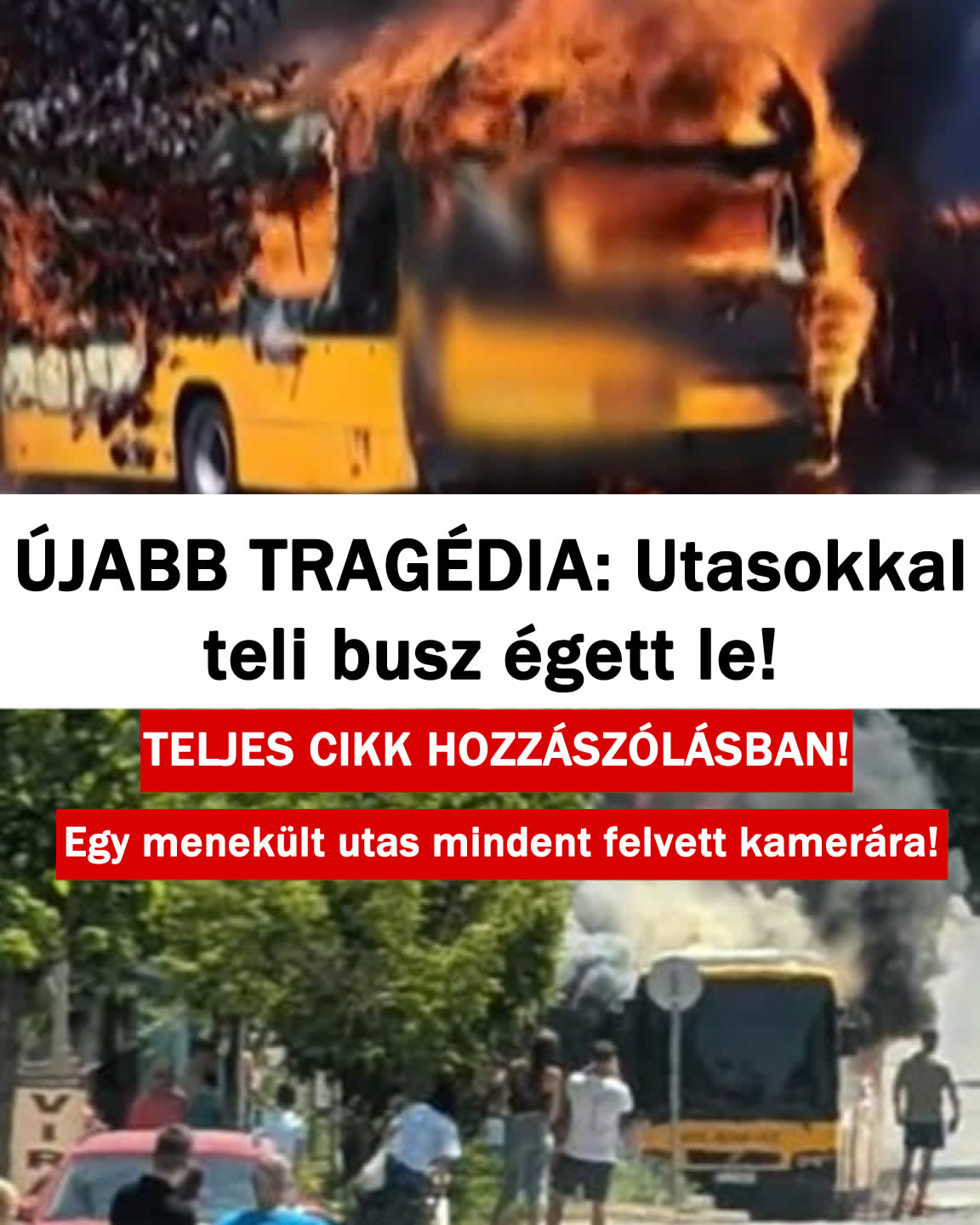 ÚJABB TRAGÉDIA: Utasokkal teli busz égett le!