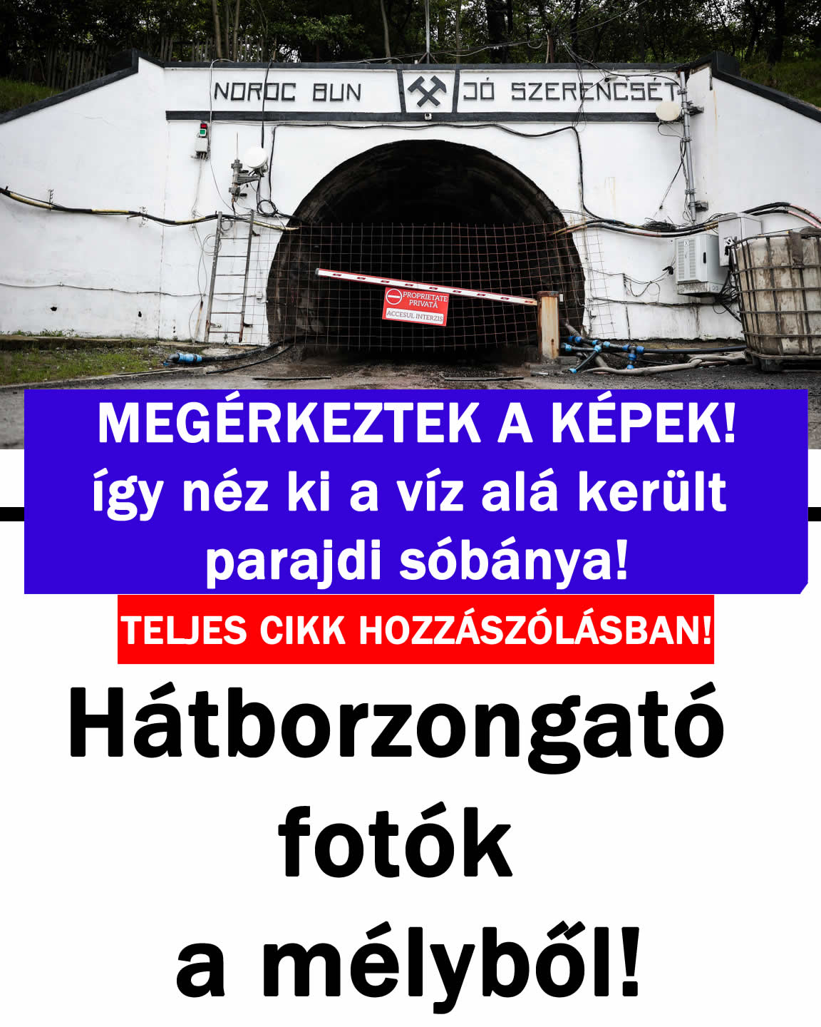 MEGÉRKEZTEK A KÉPEK! Így néz ki a víz alá került sóbánya