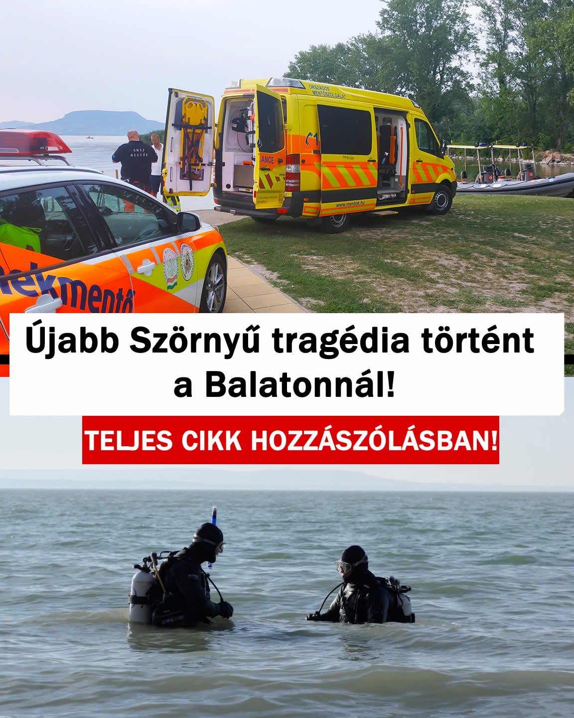 Újabb Szörnyű tragédia történt a Balatonnál!