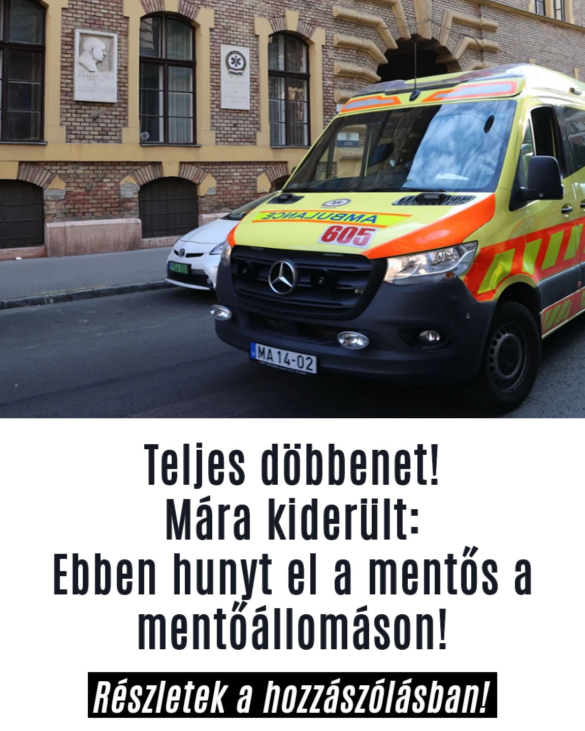 Ebben hunyt el a mentős a mentőállomáson!
