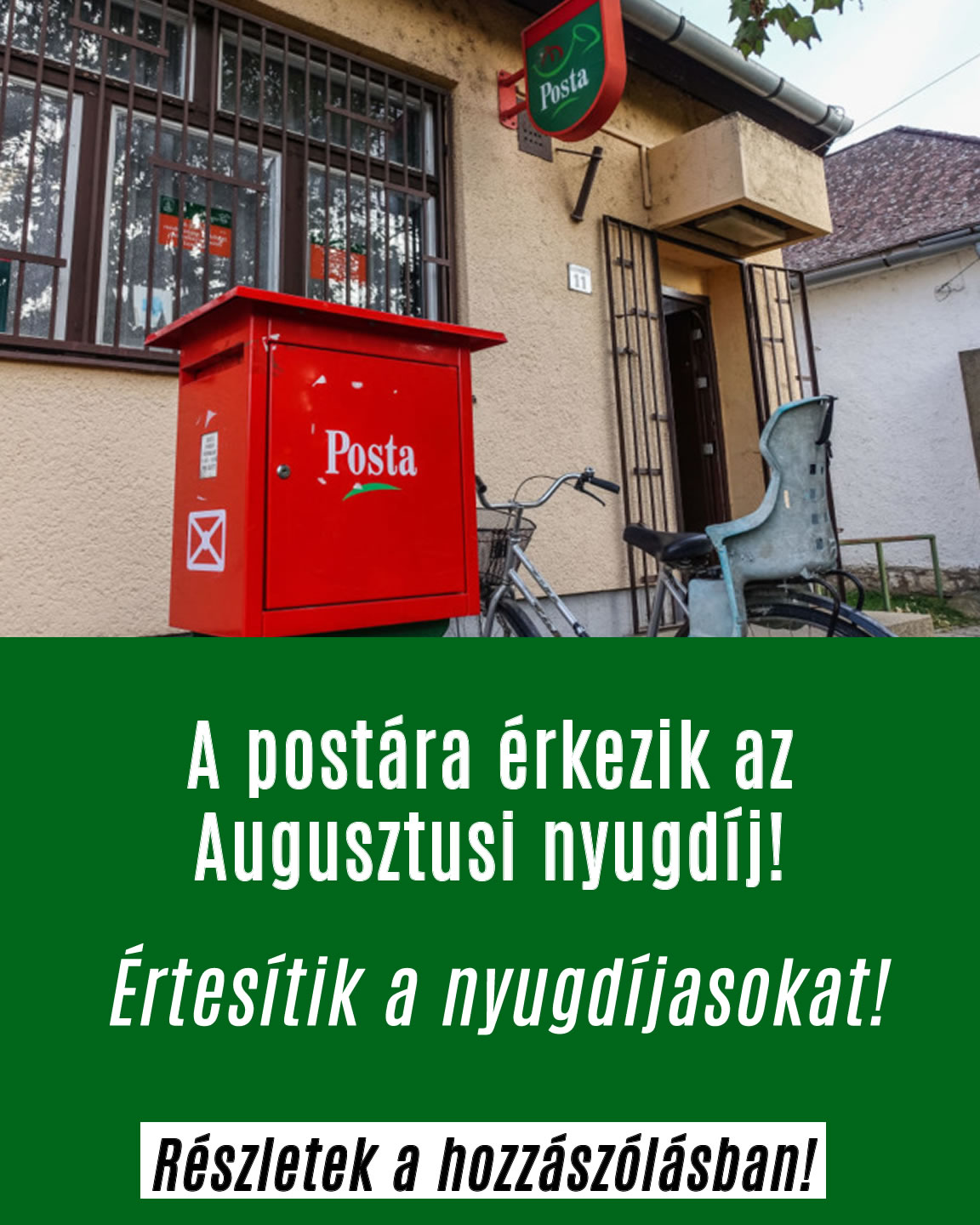 A postára érkezik az Augusztusi nyugdíj!
