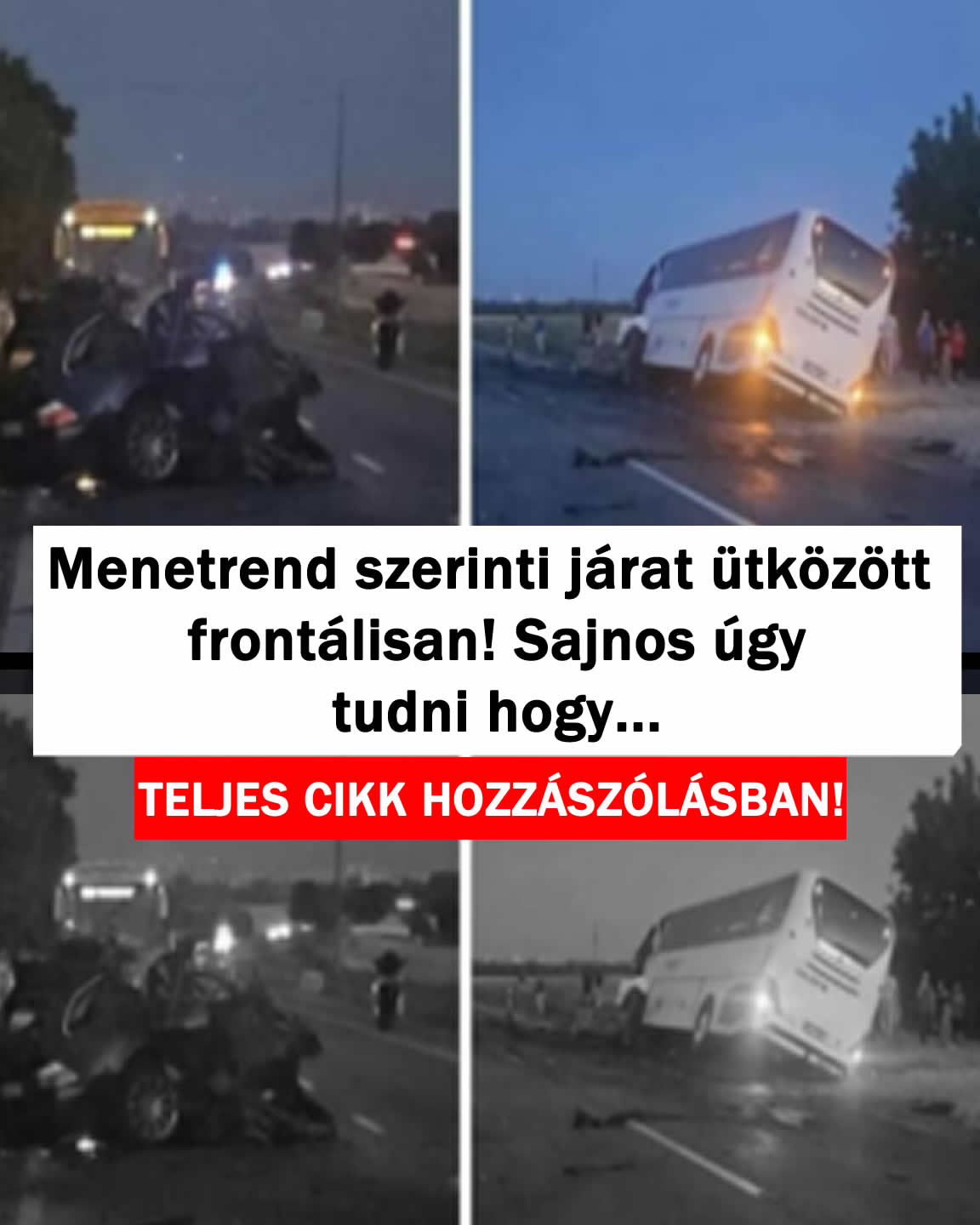 Menetrend szerinti járat ütközött frontálisan úgy tudni…