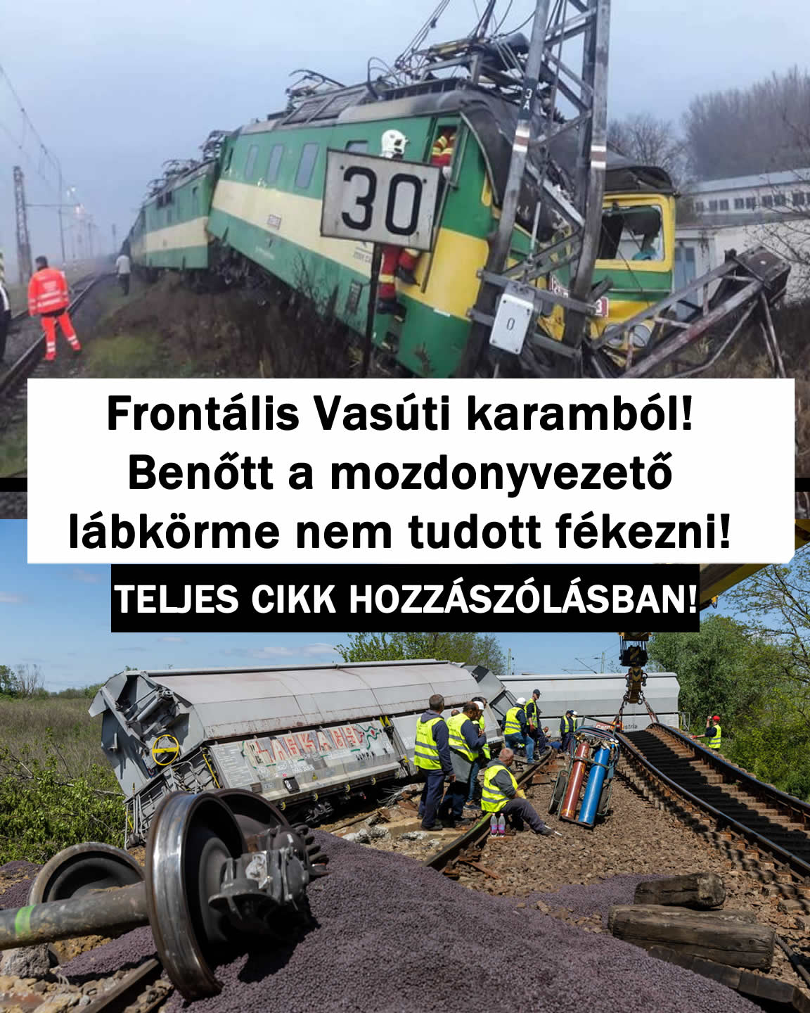 Benőtt a mozdonyvezető lábkörme nem tudott fékezni!