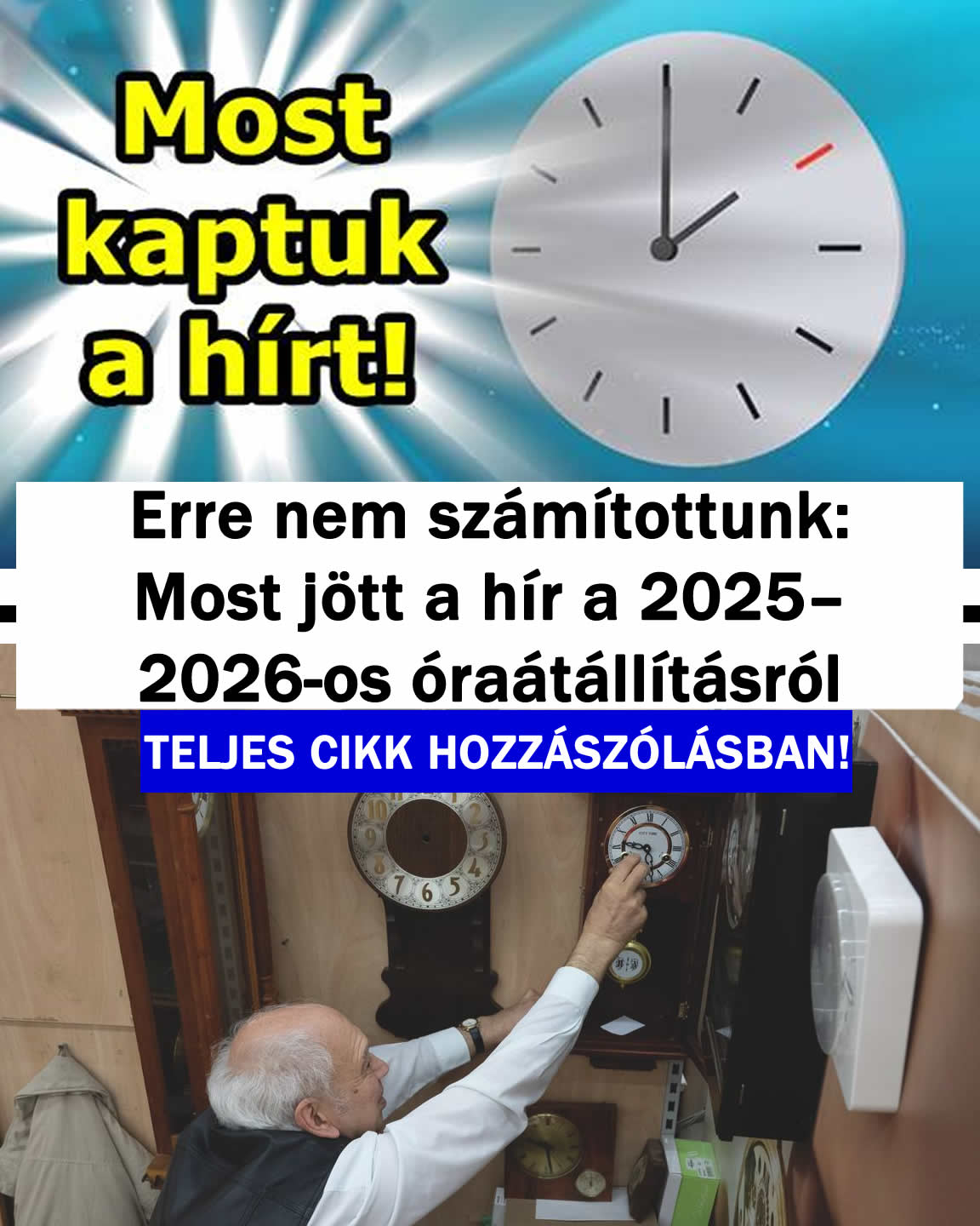 Most jött a hír a 2025–2026-os óraátállításról