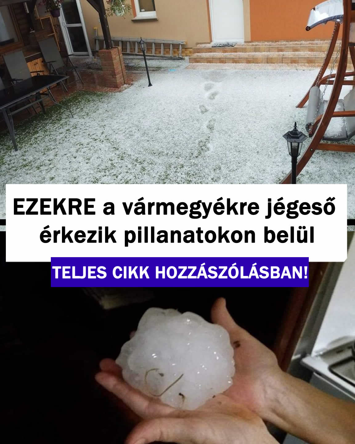 EZEKRE a vármegyékre jégeső érkezik pillanatokon belül