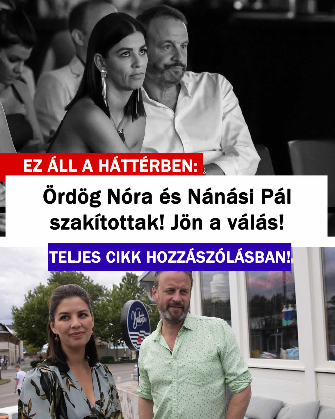 Ördög Nóra és Nánási Pál szakítottak. Jön a válás EZÉRT: