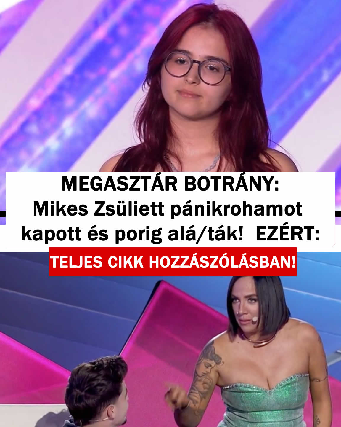 Pánikroham közben alá/ták meg Zsülietett