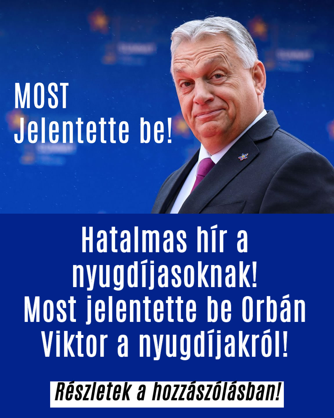 Itt van Orbán Viktor bejelentése a nyugdíjakról!
