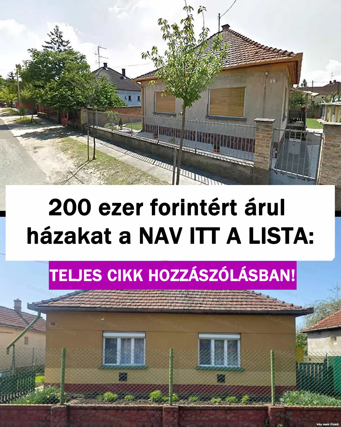 200 ezer forintért árul házakat a NAV ITT A LISTA: