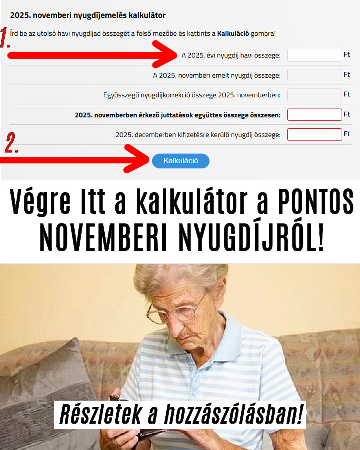 Itt a kalkulátor a pontos novemberi nyugdíjról!