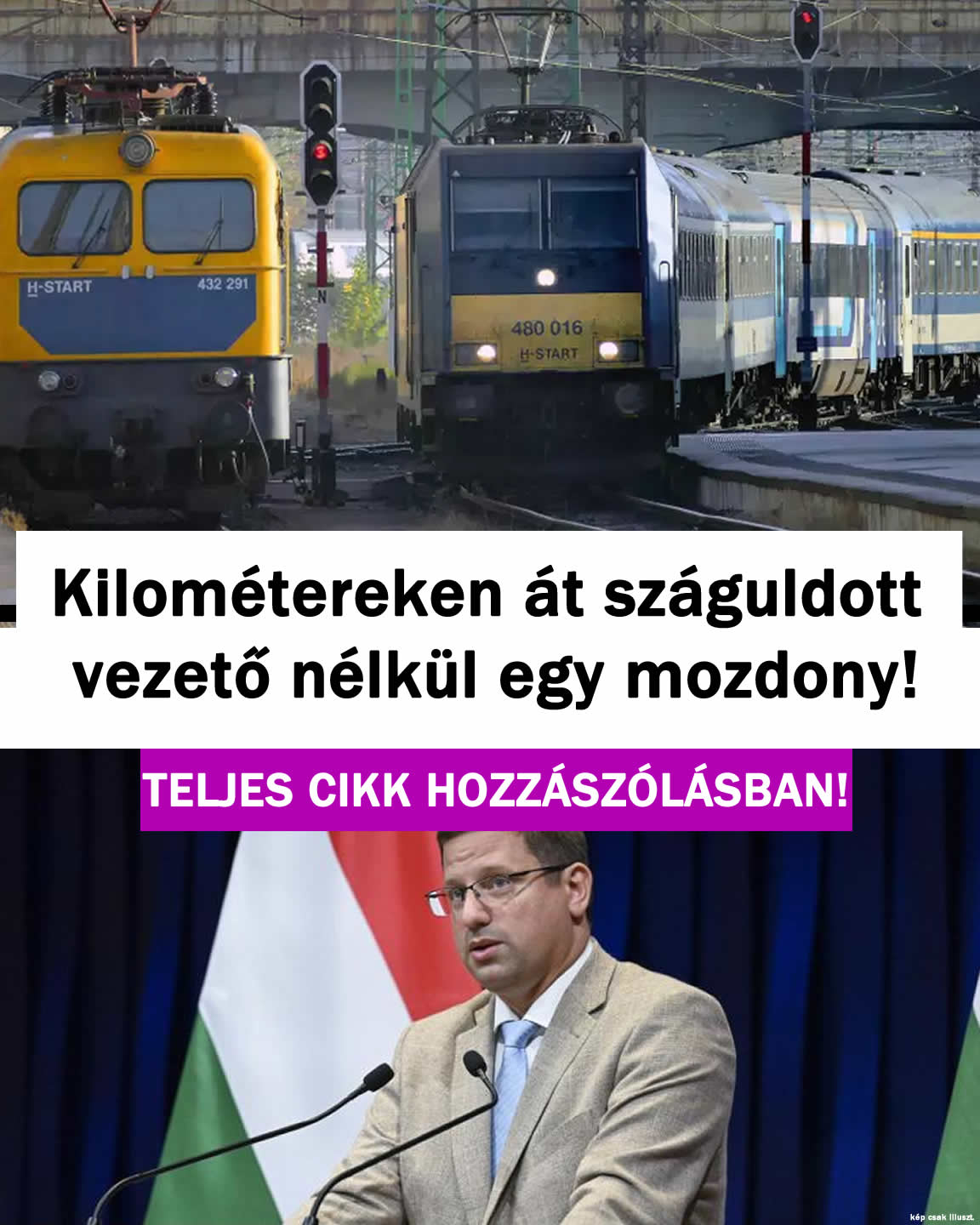 Kilométereken át száguldott vezető nélkül a vonat!