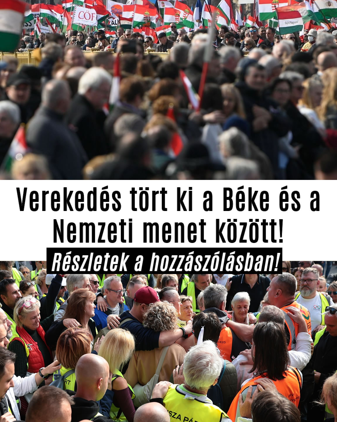 Verekedés tört ki a Béke és a Nemzeti menet között!