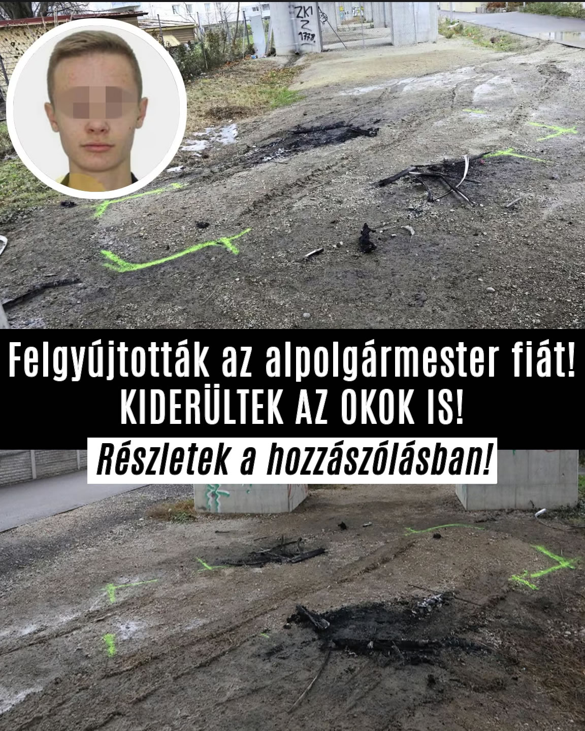 Felgyújtották az alpolgármester fiát