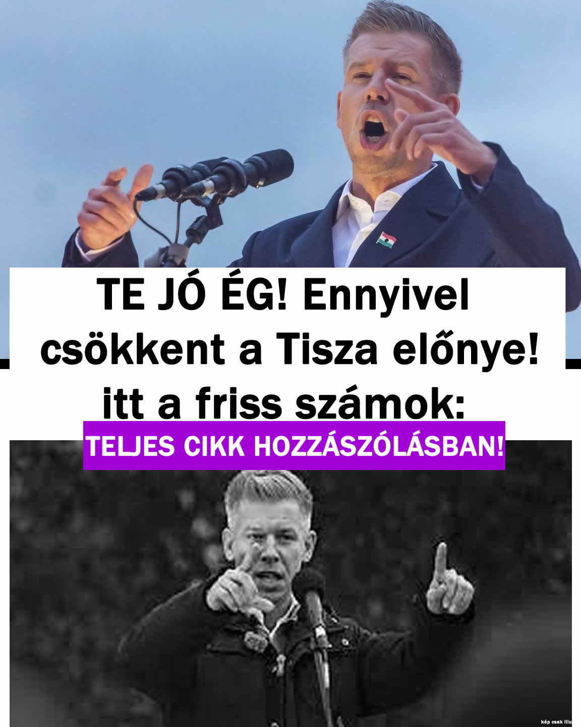 Te jó ég! Ennyivel csökkent a Tisza előnye!
