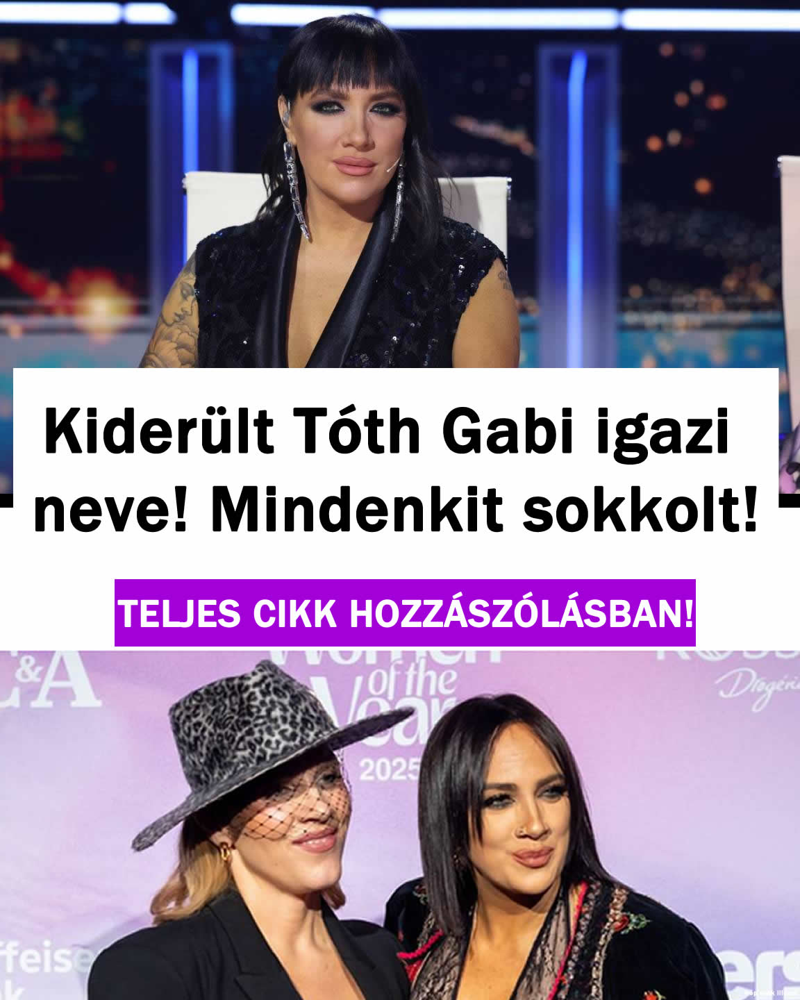 Kiderült Tóth Gabi igazi neve! Mindenkit sokkolt!