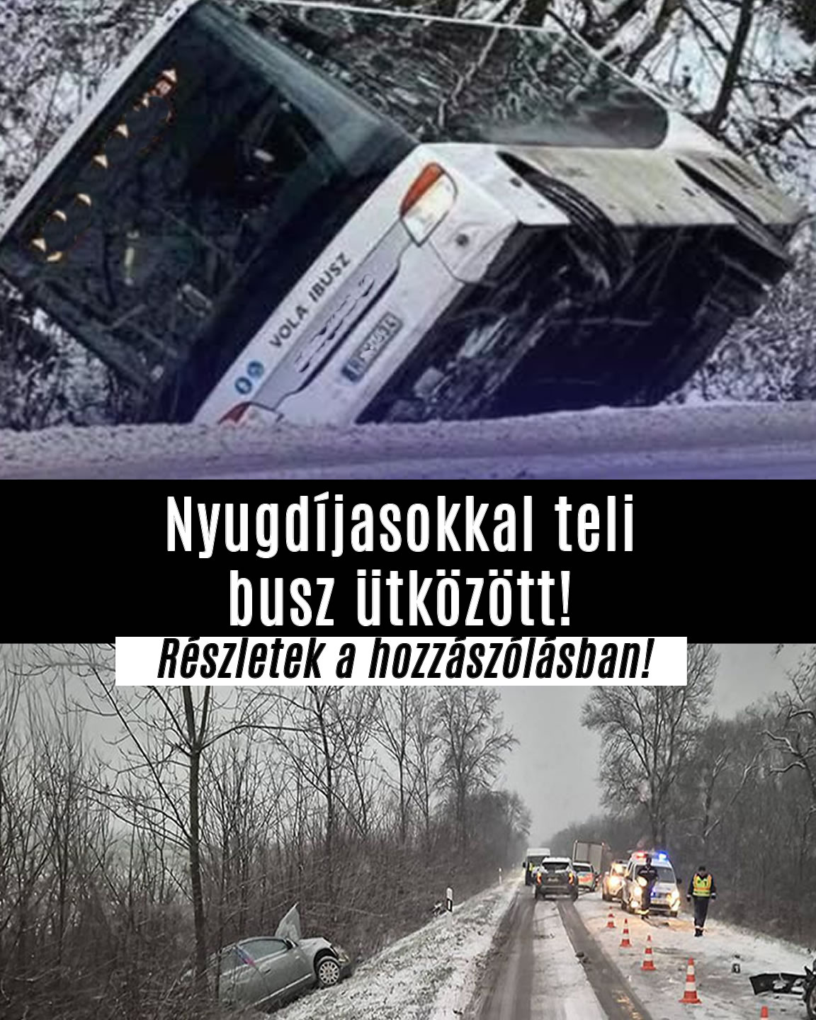 Nyugdíjasokkal teli busz ütközött!