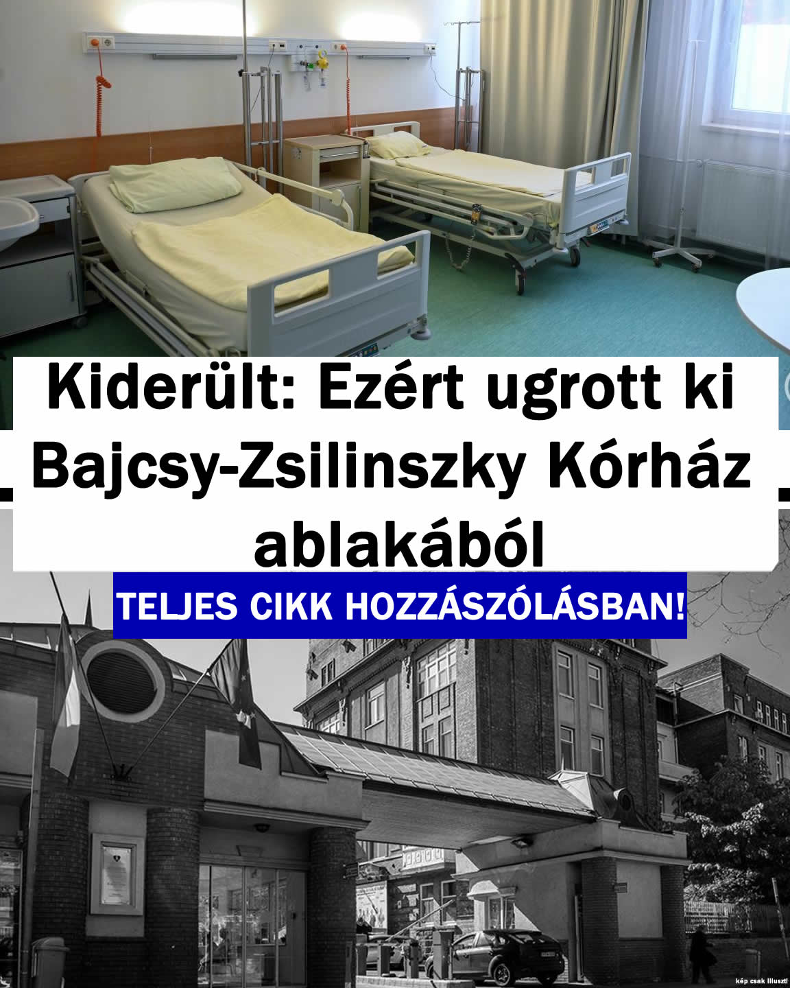 Kiderült: Ezért ugro/t ki a Kórház ablakából
