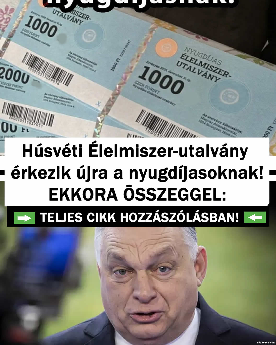 Húsvéti Élelmiszer-utalvány érkezik újra a nyugdíjasoknak!