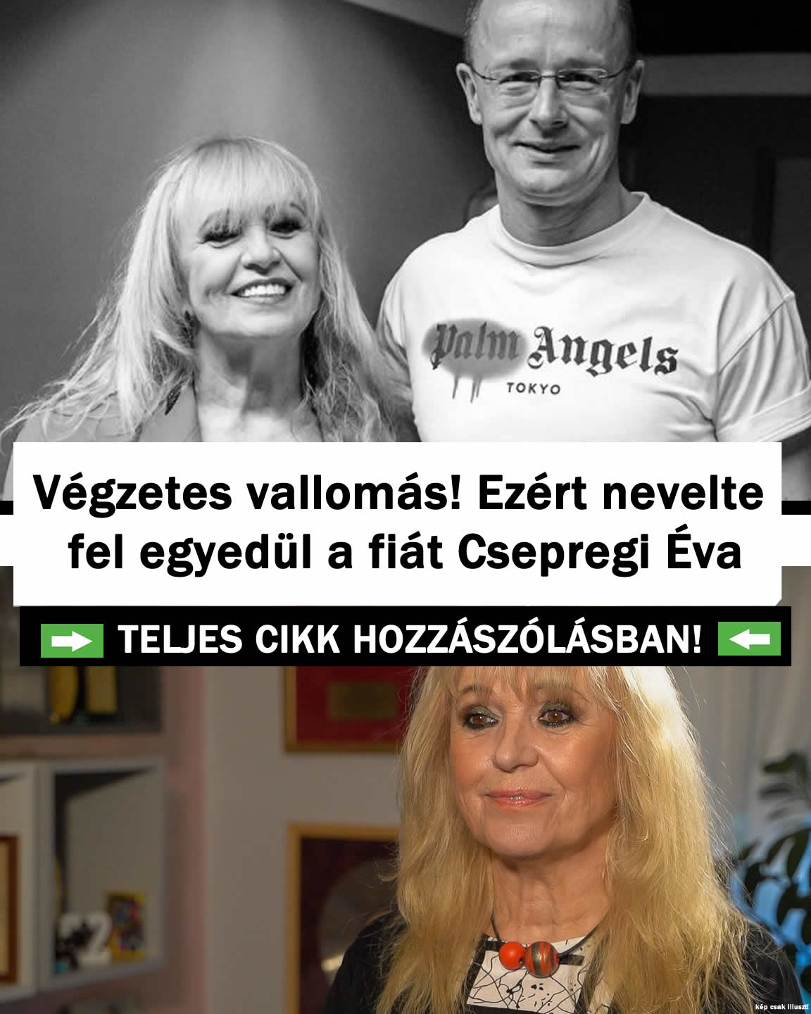 Ezért nevelte fel egyedül a fiát Csepregi Éva